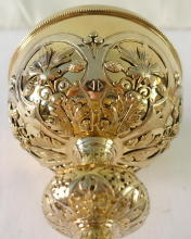French Antique solid silver gilt Gothic Ciborium